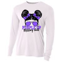 Purple Up Military Child Hair Bun Cooling Performance Long Sleeve Crew