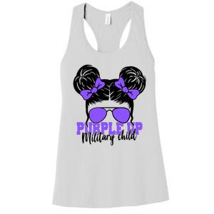 Purple Up Military Child Hair Bun Women's Racerback Tank