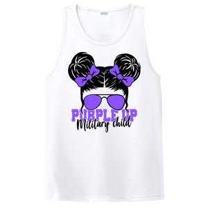 Purple Up Military Child Hair Bun PosiCharge Competitor Tank