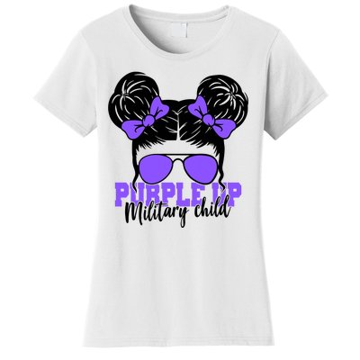 Purple Up Military Child Hair Bun Women's T-Shirt