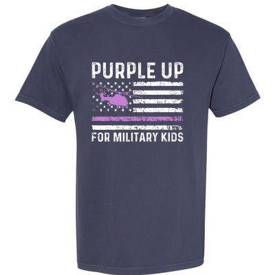 Purple Up Military Military Child Retro American Flag Garment-Dyed Heavyweight T-Shirt