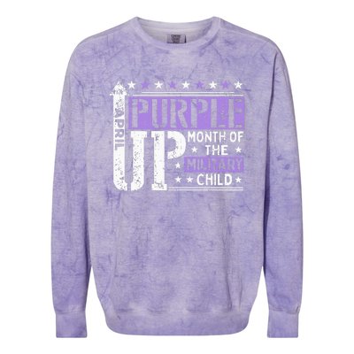 Purple Up Month Of Military Child Awarenes Colorblast Crewneck Sweatshirt