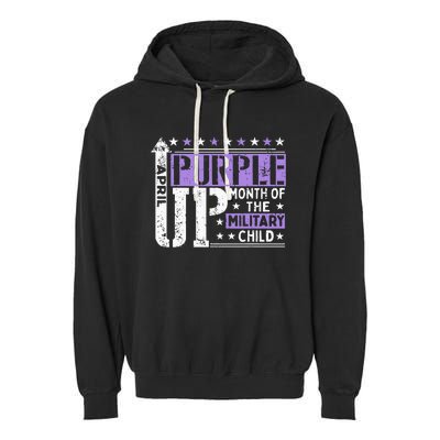 Purple Up Month Of Military Child Awarenes Garment-Dyed Fleece Hoodie