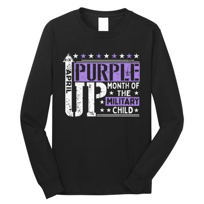 Purple Up Month Of Military Child Awarenes Long Sleeve Shirt