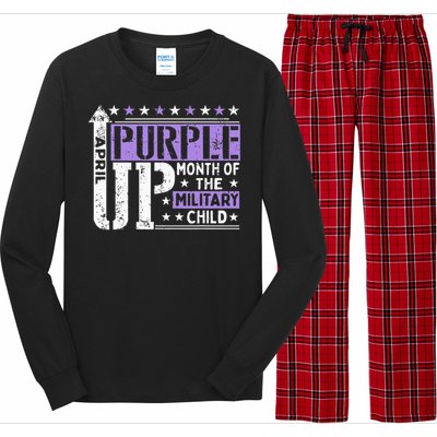 Purple Up Month Of Military Child Awarenes Long Sleeve Pajama Set