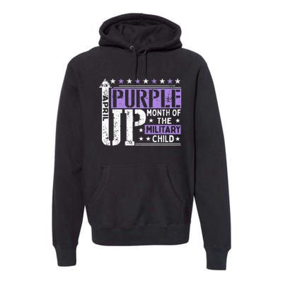 Purple Up Month Of Military Child Awarenes Premium Hoodie