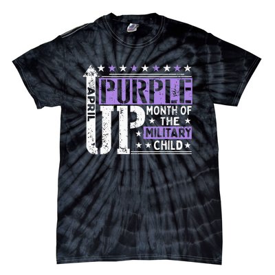 Purple Up Month Of Military Child Awarenes Tie-Dye T-Shirt