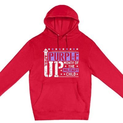 Purple Up Month Of Military Child Awarenes Premium Pullover Hoodie