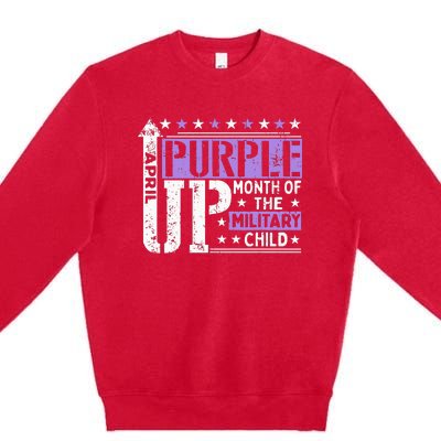 Purple Up Month Of Military Child Awarenes Premium Crewneck Sweatshirt