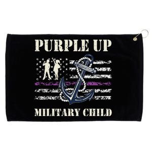 Purple Up Military Child Month Navy Flag Grommeted Golf Towel