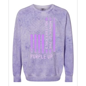 Purple Up Military April Military Month Colorblast Crewneck Sweatshirt