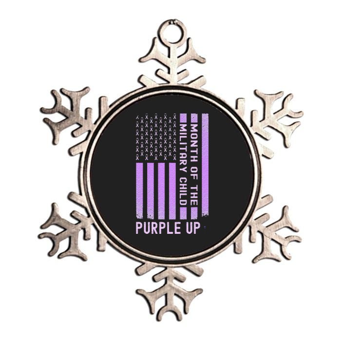 Purple Up Military April Military Month Metallic Star Ornament