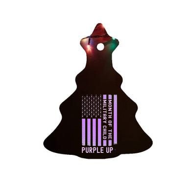 Purple Up Military April Military Month Ceramic Tree Ornament