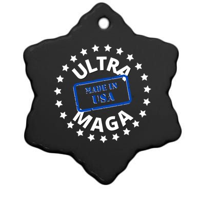 Proud Ultra Maga Made In USA Ceramic Star Ornament