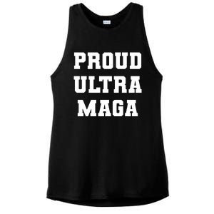 Proud Ultra MAGA Varsity USA United States Of America Ladies PosiCharge Tri-Blend Wicking Tank