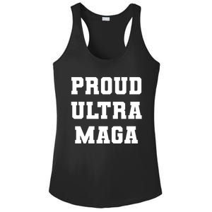 Proud Ultra MAGA Varsity USA United States Of America Ladies PosiCharge Competitor Racerback Tank