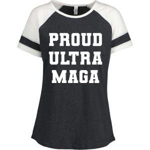 Proud Ultra MAGA Varsity USA United States Of America Enza Ladies Jersey Colorblock Tee