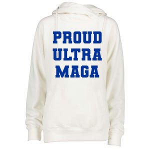 Proud Ultra MAGA Varsity USA United States Of America Womens Funnel Neck Pullover Hood