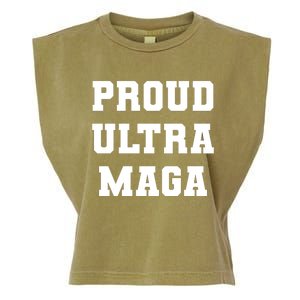 Proud Ultra MAGA Varsity USA United States Of America Garment-Dyed Women's Muscle Tee