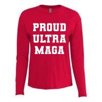 Proud Ultra MAGA Varsity USA United States Of America Womens Cotton Relaxed Long Sleeve T-Shirt