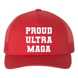 Proud Ultra MAGA Varsity USA United States Of America Yupoong Adult 5-Panel Trucker Hat