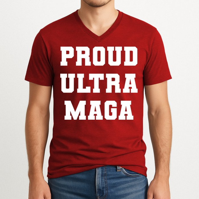 Proud Ultra MAGA Varsity USA United States Of America V-Neck T-Shirt