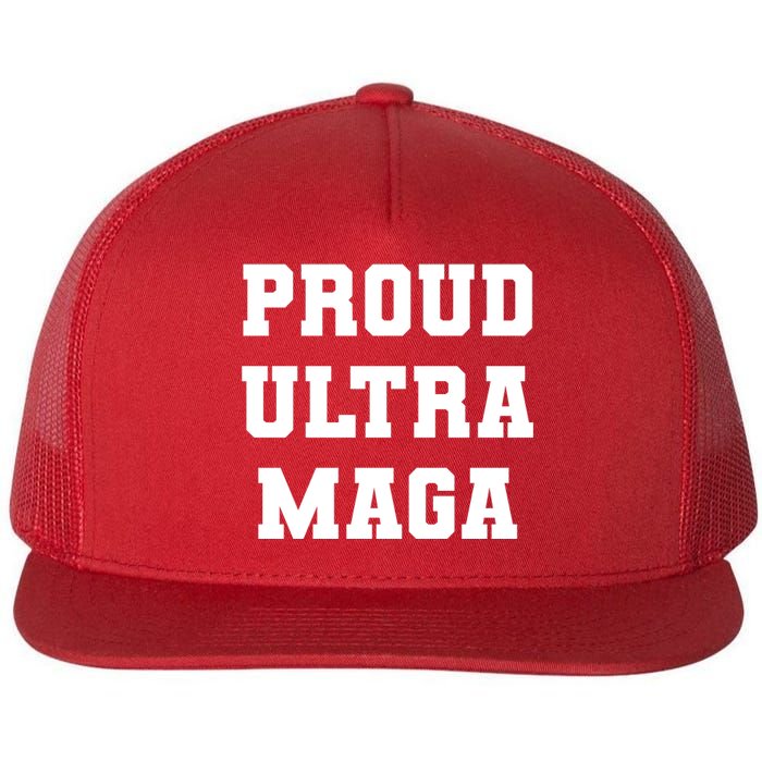 Proud Ultra MAGA Varsity USA United States Of America Flat Bill Trucker Hat