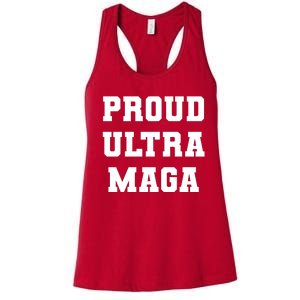 Proud Ultra MAGA Varsity USA United States Of America Women's Racerback Tank