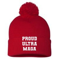 Proud Ultra MAGA Varsity USA United States Of America Pom Pom 12in Knit Beanie