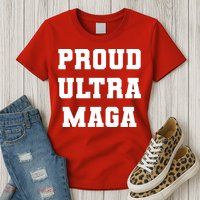 Proud Ultra MAGA Varsity USA United States Of America Womens T-Shirt