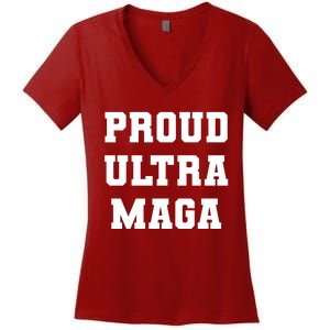 Proud Ultra MAGA Varsity USA United States Of America Women's V-Neck T-Shirt