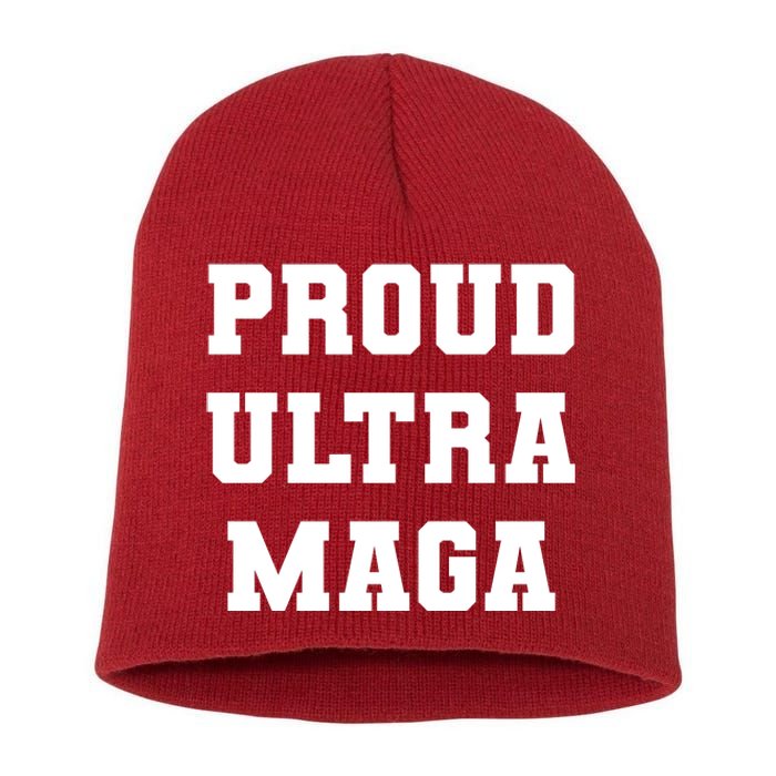 Proud Ultra MAGA Varsity USA United States Of America Short Acrylic Beanie