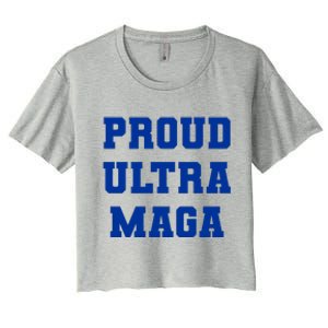 Proud Ultra MAGA Varsity USA United States Of America Women's Crop Top Tee