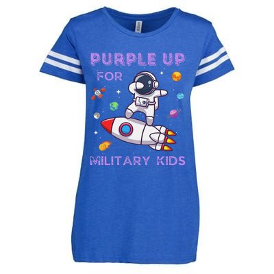 Purple Up Military Ki.Ds Military Child Month Astronaut Funny Enza Ladies Jersey Football T-Shirt