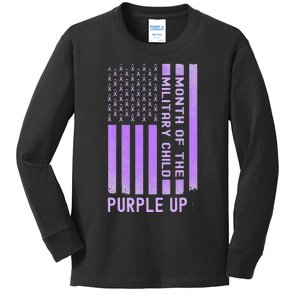 Purple Up Military April Military Month Kids Long Sleeve Shirt