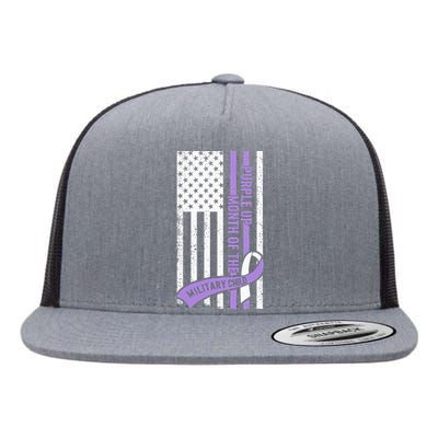 Purple Up Military Child Month Children Awareness Flat Bill Trucker Hat