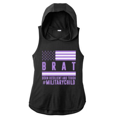 Purple Up Military Child Month Children Awareness Ladies PosiCharge Tri-Blend Wicking Draft Hoodie Tank