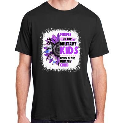 Purple Up Military Child Leopard Sunflower Bleached Adult ChromaSoft Performance T-Shirt