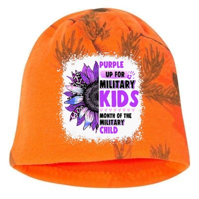 Purple Up Military Child Leopard Sunflower Bleached Kati - Camo Knit Beanie