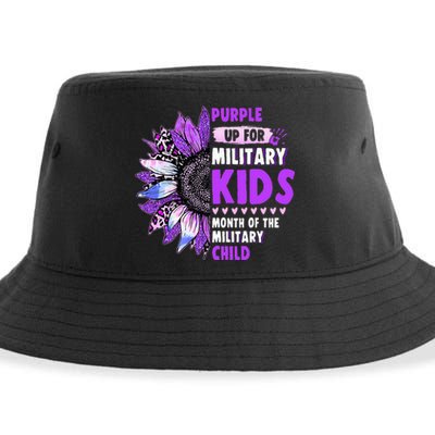 Purple Up Military Child Leopard Sunflower Sustainable Bucket Hat