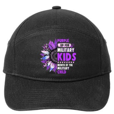 Purple Up Military Child Leopard Sunflower 7-Panel Snapback Hat