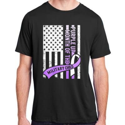 Purple Up Military Child Month USA Flag Adult ChromaSoft Performance T-Shirt