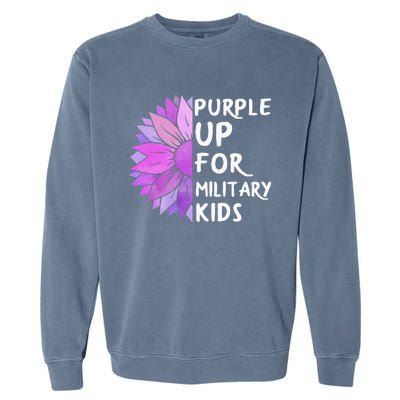 Purple Up Military Child Sunflower Military Brats Month Garment-Dyed Sweatshirt