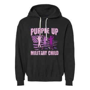 Purple Up Military Child US Flag Military Child Awareness Garment-Dyed Fleece Hoodie