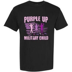 Purple Up Military Child US Flag Military Child Awareness Garment-Dyed Heavyweight T-Shirt