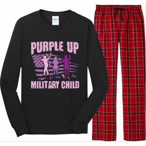 Purple Up Military Child US Flag Military Child Awareness Long Sleeve Pajama Set