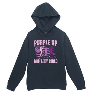 Purple Up Military Child US Flag Military Child Awareness Urban Pullover Hoodie