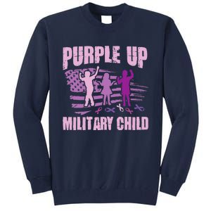 Purple Up Military Child US Flag Military Child Awareness Tall Sweatshirt