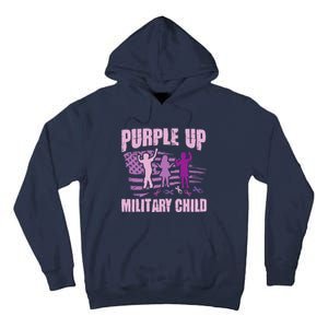 Purple Up Military Child US Flag Military Child Awareness Tall Hoodie