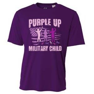 Purple Up Military Child US Flag Military Child Awareness Cooling Performance Crew T-Shirt